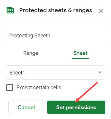 Cách khóa các ô trong Google Sheets 